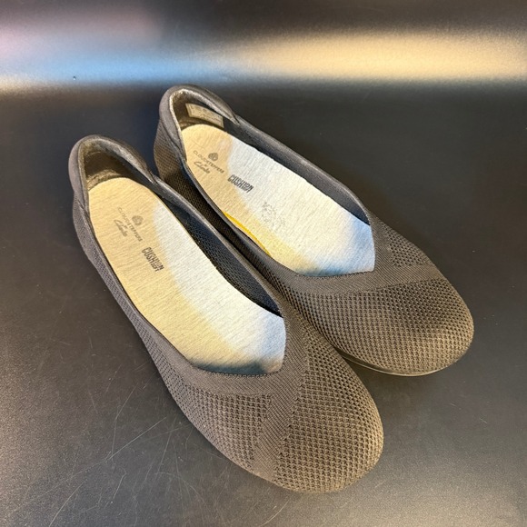 Clarks Cloudsteppers Carly Wish Washable Knit‎ Slip-Ons Shoes Black Size 7 - Picture 1 of 7